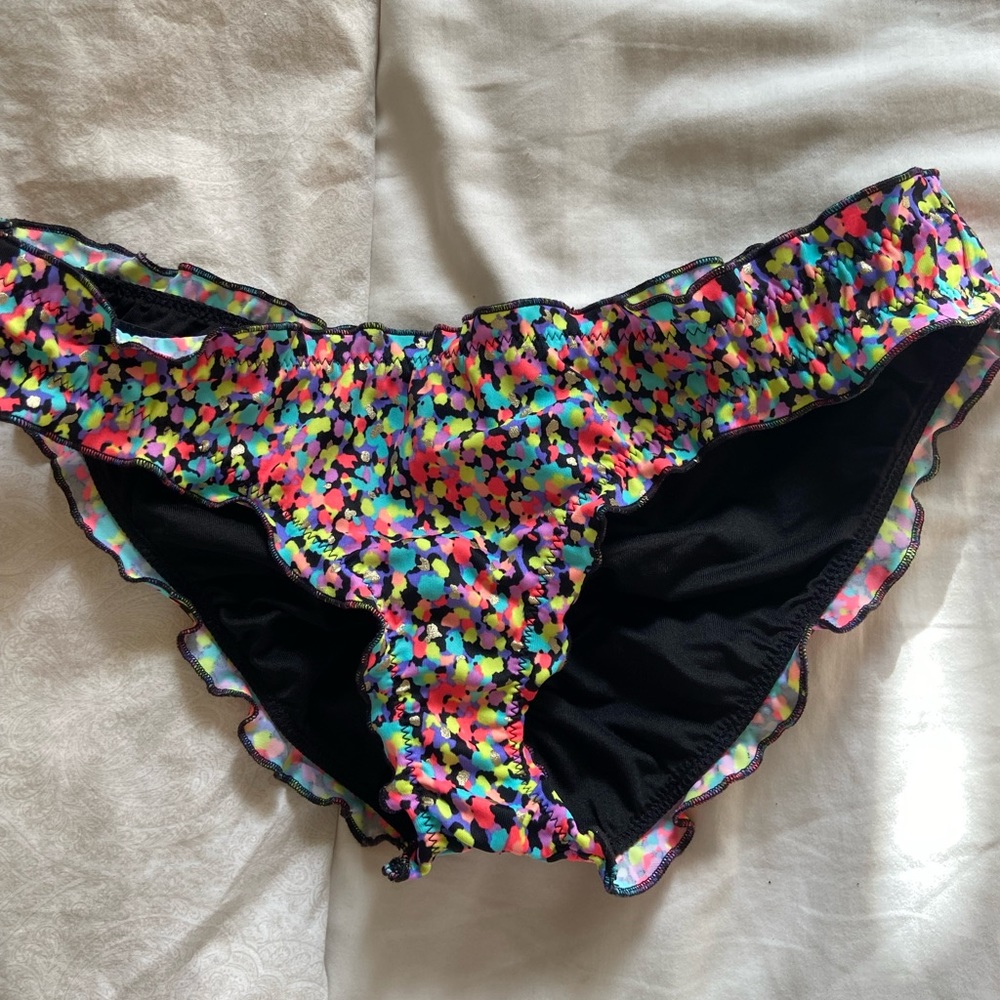Multi colored ruched bikini bottoms